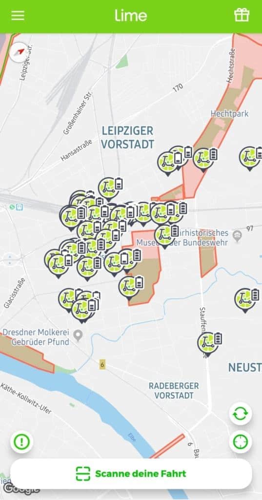 E-Scooter Lime App Übersicht Scooter