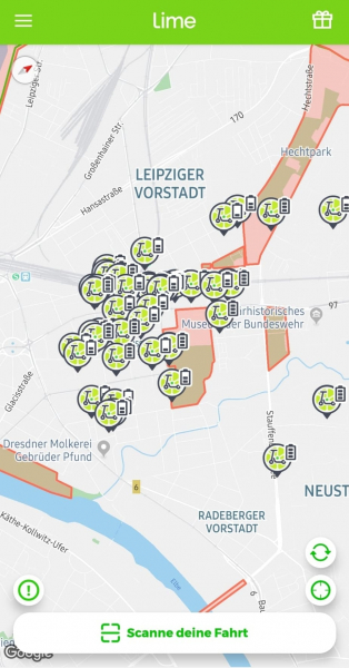E-Scooter Lime App Übersicht Scooter